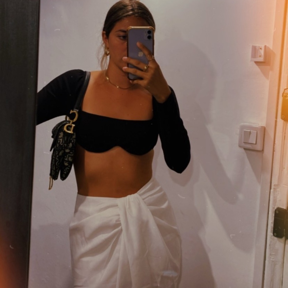 Boohoo White Wrap Midi Skirt